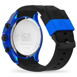 Montre chronographe homme xl ice watch chrono black blue silicone noir - chronographes - edora - 3