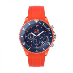 Montre chronographe homme xl ice watch chrono orange blue silicone orange - chronographes - edora - 0