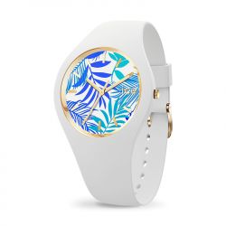 Montre femme m ice watch flower turquoise leaves silicone blanc - analogiques - edora - 0