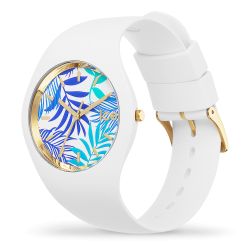 Montre femme m ice watch flower turquoise leaves silicone blanc - analogiques - edora - 1