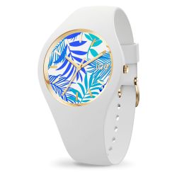 Montre femme m ice watch flower turquoise leaves silicone blanc - analogiques - edora - 4