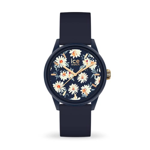 Montre Femme Solaire S ICE WATCH SOLAR POWER TWILIGHT DAISY Silicone Bleu