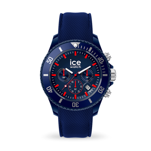 Montre Chronographe Homme L ICE WATCH CHRONO BLUE RED Silicone Bleu