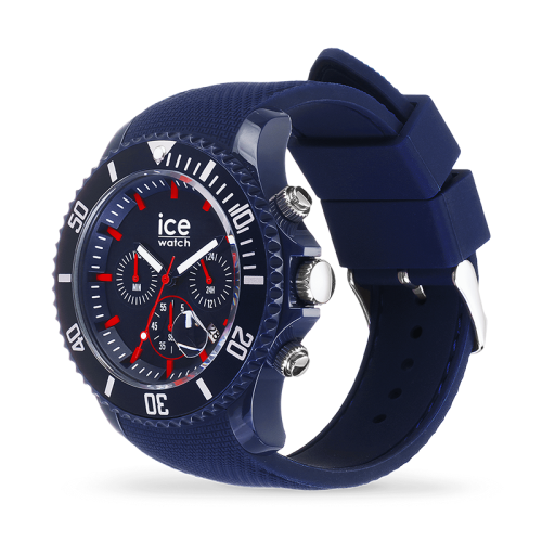 Montre Chronographe Homme L ICE WATCH CHRONO BLUE RED Silicone Bleu