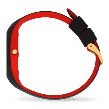 Montre femme m ice watch cosmos black golden silicone noir et rouge – analogiques