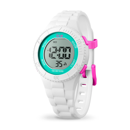 Montre digitale enfant s ice watch digit silicone white turquoise – junior