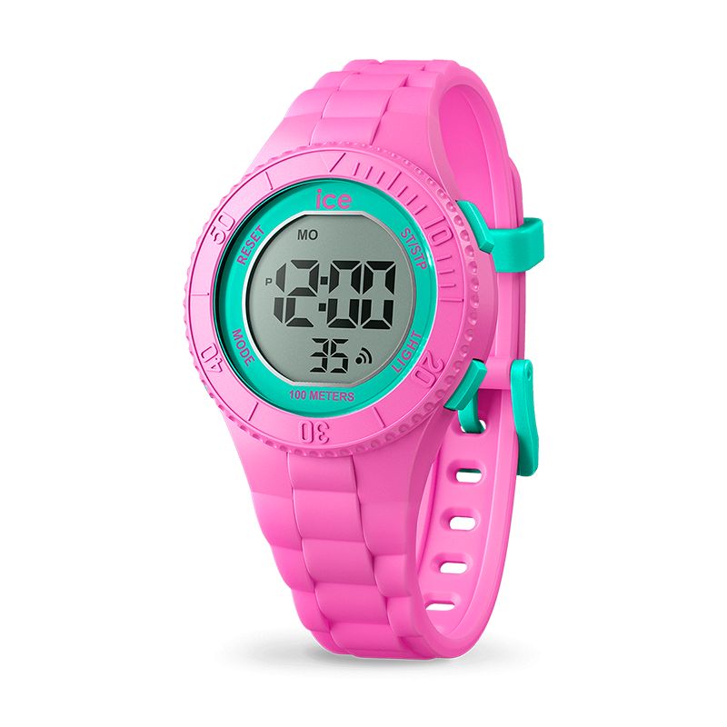 Montre digitale enfant s ice watch digit silicone pink turquoise - juniors  - edora