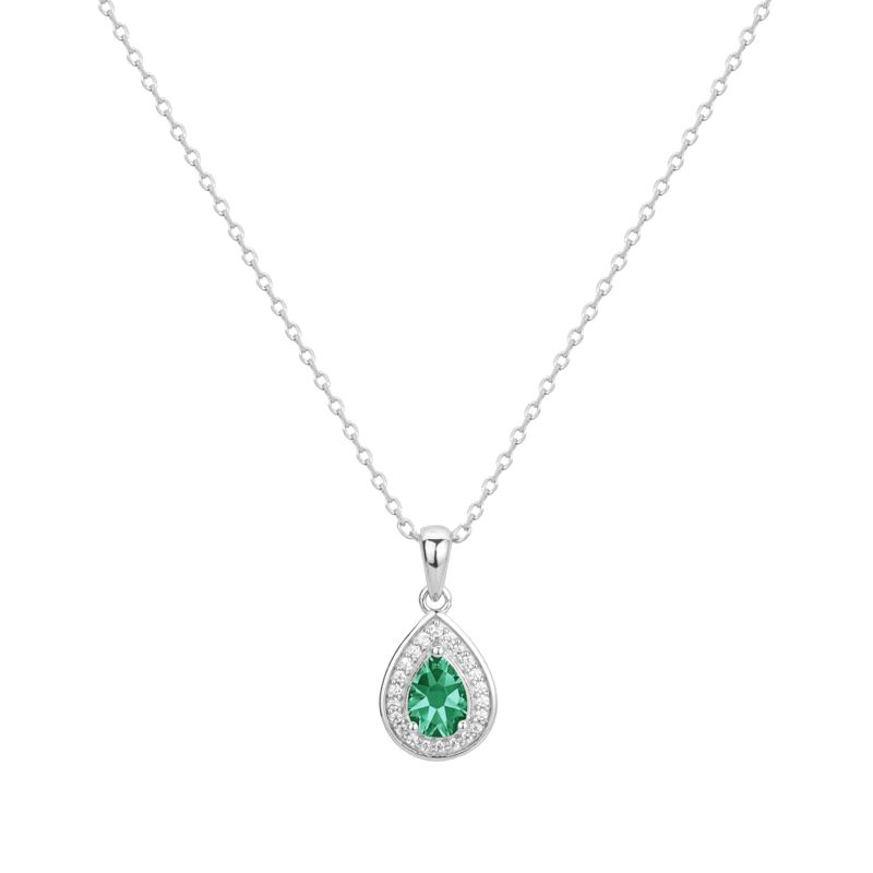 Collier femme edora argent spinelle verte - colliers-femme - edora