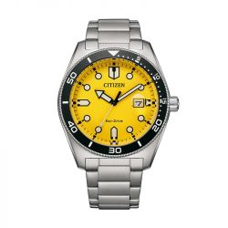 Montre homme quartz solaire citizen sunset ecodrive acier argenté - solaires - edora - 0