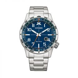 Montre homme quartz solaire citizen pilots 3 hands eco-drive acier argenté - solaires - edora - 0