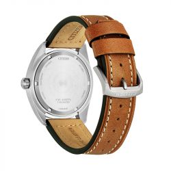 Montre homme quartz solaire citizen supertitanium eco-drive cuir brun - solaires - edora - 2