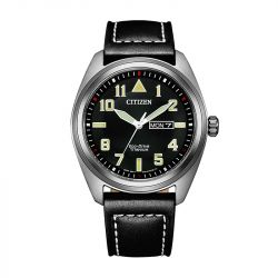 Montre homme quartz solaire citizen supertitanium eco-drive cuir noir - solaires - edora - 0