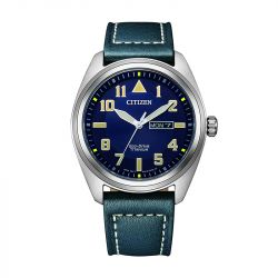 Montre homme quartz solaire citizen supertitanium eco-drive cuir bleu - solaires - edora - 0