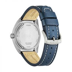 Montre homme quartz solaire citizen supertitanium eco-drive cuir bleu - solaires - edora - 2