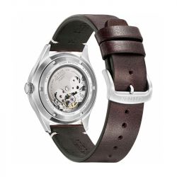 Montre homme automatique citizen crystal seven mechanical cuir brun - automatiques - edora - 2