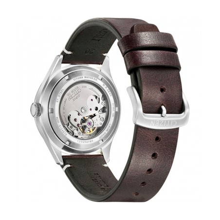 Montre homme automatique citizen crystal seven mechanical cuir brun – automatiques