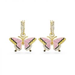 Boucles d'oreilles femme swarovski idyllia papillon plaqué ton or - boucles-d-oreilles-femme - edora - 0