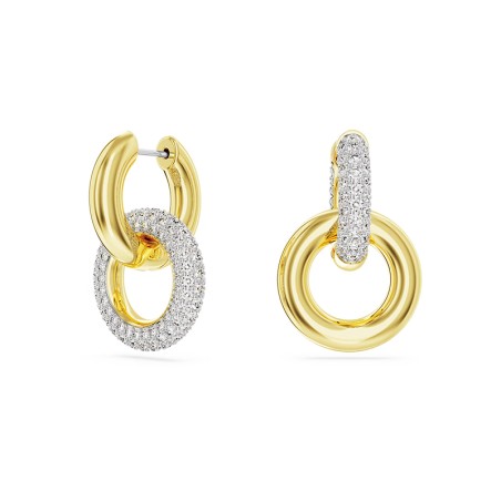 Boucles d'oreilles femme anneaux swarovski dextera boucle entrelacee plaqué ton or – boucles d'oreilles femme