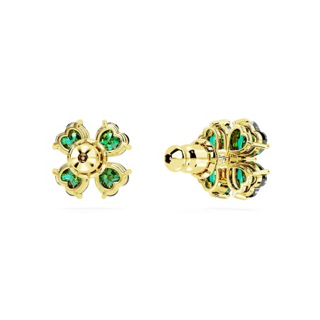 Boucles d'oreilles femme clous swarovski idyllia trefle plaqué ton or – puces