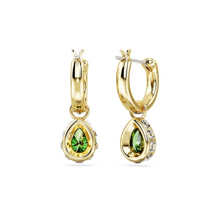 Boucles d'oreilles femme pendantes swarovski stilla vert plaqué ton or – pendantes