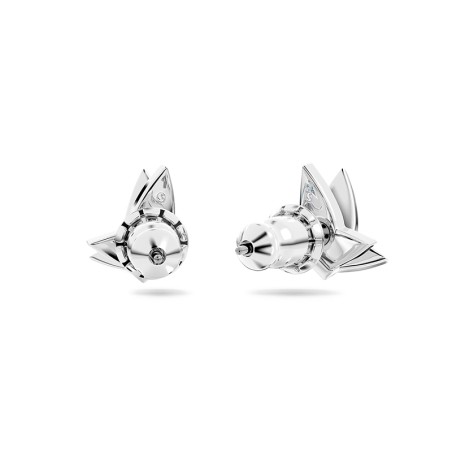 Boucles d'oreilles femme clous swarovski lilia papillon bleu métal rhodié blanc – puces