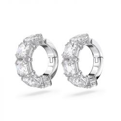 Boucles d'oreilles femme clip swarovski millenia métal rhodié blanc - boucles-d-oreilles-femme - edora - 0