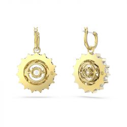 Boucles d'oreilles femme pendantes swarovski rota plaqué ton or - pendantes - edora - 3