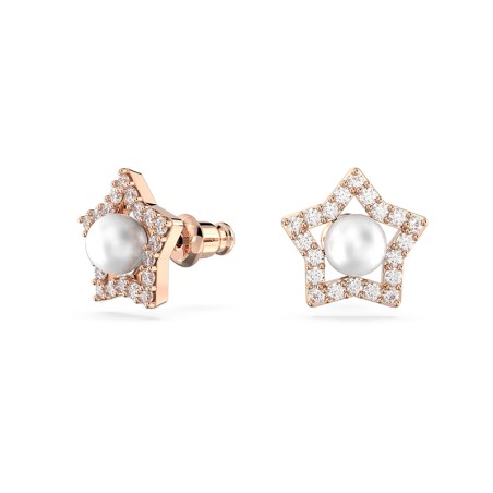 Boucles d'oreilles femme clous swarovski stella plaqué ton or rose – puces