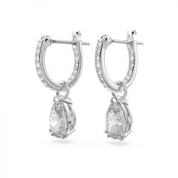 Boucles d'oreilles femme anneaux swarovski millenia métal rhodié blanc - boucles-d-oreilles-femme - edora - 0