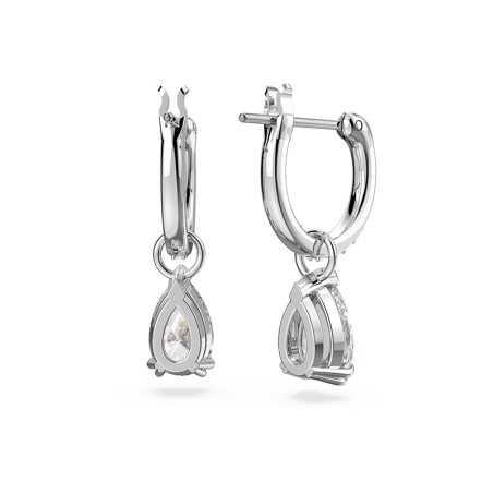 Boucles d'oreilles femme anneaux swarovski millenia métal rhodié blanc – boucles d'oreilles femme