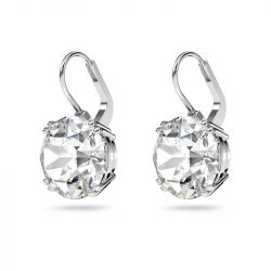 Boucles d'oreilles femme dormeuses swarovski millenia blanc métal rhodié blanc - dormeuses - edora - 2