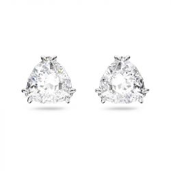 Boucles d'oreilles femme clous swarovski millenia métal rhodié blanc - puces - edora - 0