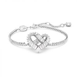 Bracelet femme swarovski matrix métal rhodié blanc - bracelets-femme - edora - 0