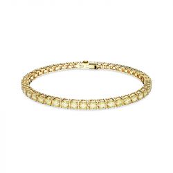 Bracelet femme swarovski matrix tennis plaqué ton or - bracelets-femme - edora - 0