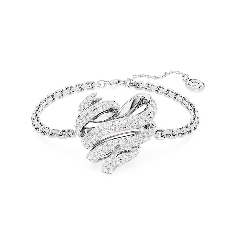 Bracelet femme swarovski volta cŒur métal rhodié blanc - bracelets-femme - edora