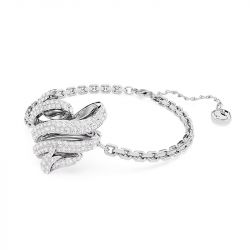 Bracelet femme swarovski volta cŒur métal rhodié blanc - bracelets-femme - edora - 1