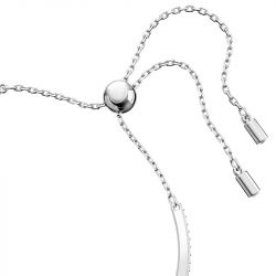 Bracelet femme jonc swarovski iconic swan bleu métal rhodié blanc - joncs - edora - 2