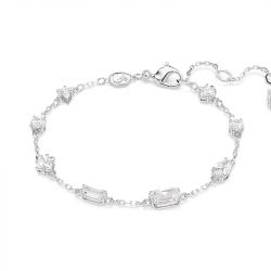 Bracelet femme swarovski mesmera métal rhodié blanc - bracelets-femme - edora - 0