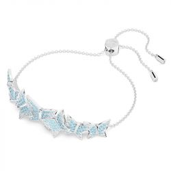 Bracelet femme swarovski lilia papillon bleu métal rhodié blanc - bracelets-femme - edora - 1