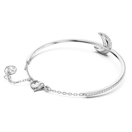 Bracelet femme jonc swarovski luna métal rhodié blanc – joncs