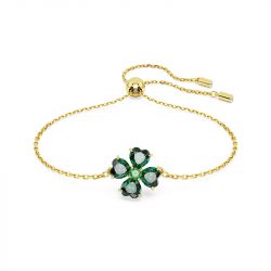 Bracelet femme swarovski idyllia trefle plaqué ton or - bracelets-femme - edora - 0