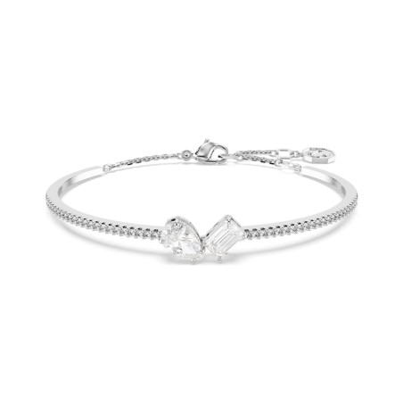 Bracelet femme jonc swarovski mesmera blanc métal rhodié blanc – joncs