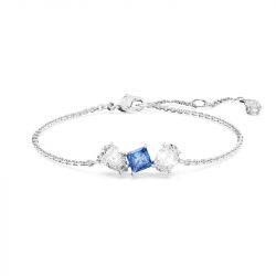 Bracelet femme swarovski mesmera bleu métal rhodié blanc - bracelets-femme - edora - 0