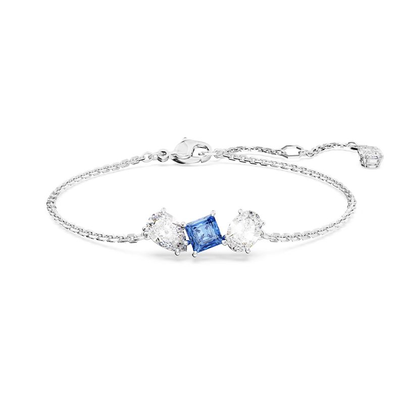 Bracelet femme swarovski mesmera bleu métal rhodié blanc - bracelets-femme - edora