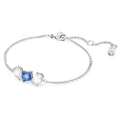 Bracelet femme swarovski mesmera bleu métal rhodié blanc - bracelets-femme - edora - 1