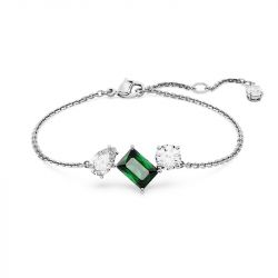 Bracelet femme swarovski mesmera vert métal rhodié blanc - bracelets-femme - edora - 0