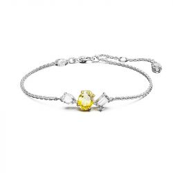 Bracelet femme swarovski mesmera jaune métal rhodié blanc - bracelets-femme - edora - 0