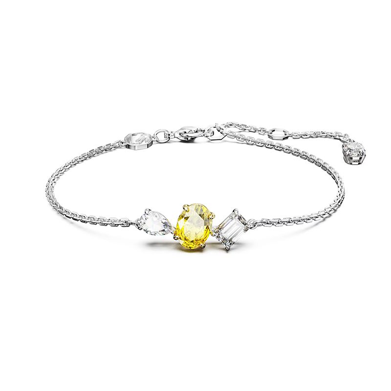 Bracelet femme swarovski mesmera jaune métal rhodié blanc - bracelets-femme - edora