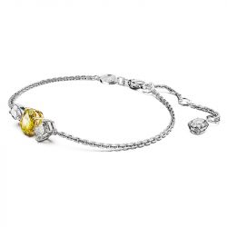 Bracelet femme swarovski mesmera jaune métal rhodié blanc - bracelets-femme - edora - 1