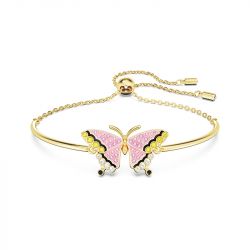 Bracelet femme swarovski idyllia papillon plaqué ton or - bracelets-femme - edora - 0